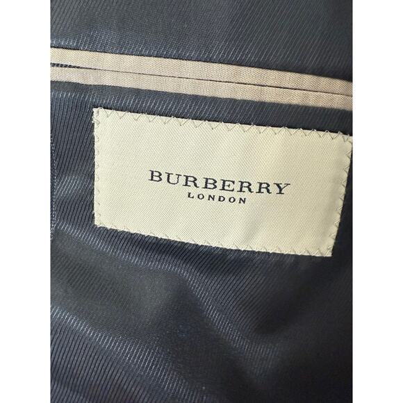 Burberry London Custom Bespoke Pinstripe Wool Blazer Jacket 44R Gray Luxury - Picture 2 of 10